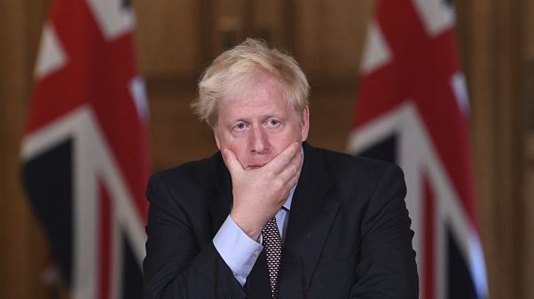 Britain's Prime Minister Boris Johnson speaks during a virtual press conference at Downing Street, London, Wednesday Sept. 9, 2020. Britain's Prime Minister Boris Johnson speaks during a virtual press conference at Downing Street, London, Wednesday Sept. 9, 2020.