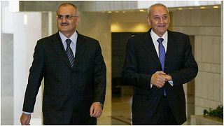 رئيس مجلس النواب اللبناني نبيه بري ووزير المالية السابق حسن خليل