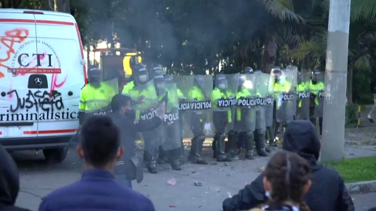 Manifestación en Bogotá contra la brutalidad policial