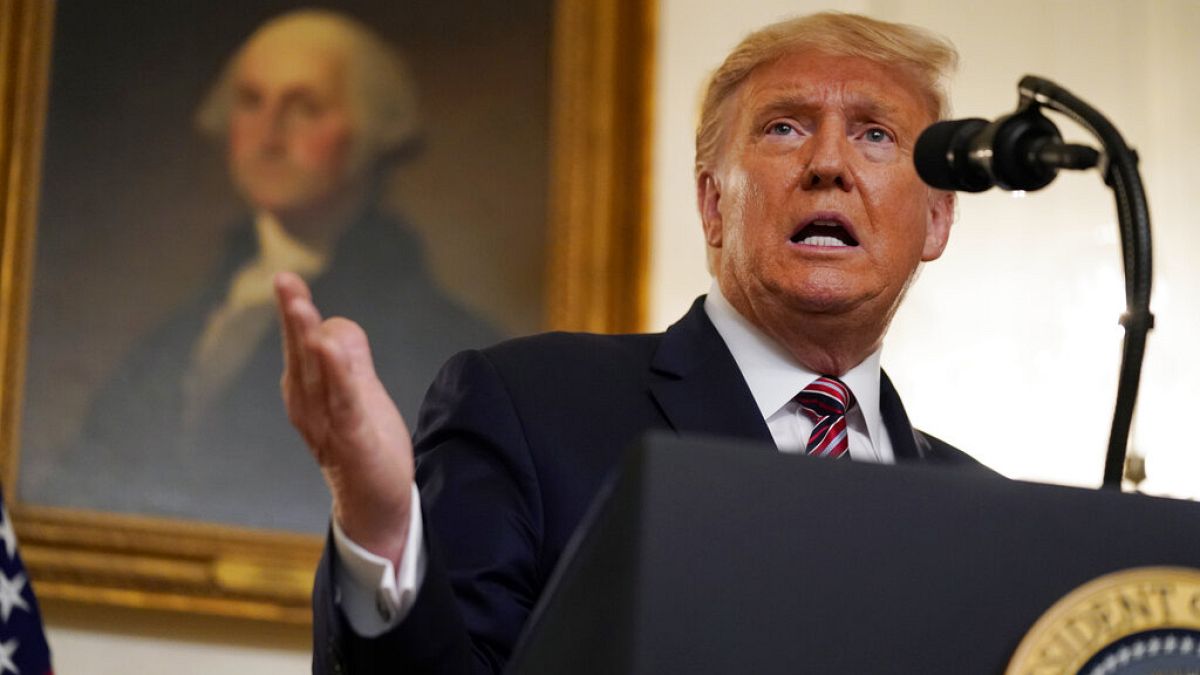 President Donald Trump speaks during an event on judicial appointments, in the Diplomatic Reception Room of the White House, Wednesday, Sept. 9, 2020, in Washington