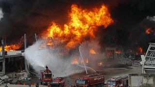 Un nouvel incendie ravage le port de Beyrouth, la capitale du Liban, le 10 septembre 2020