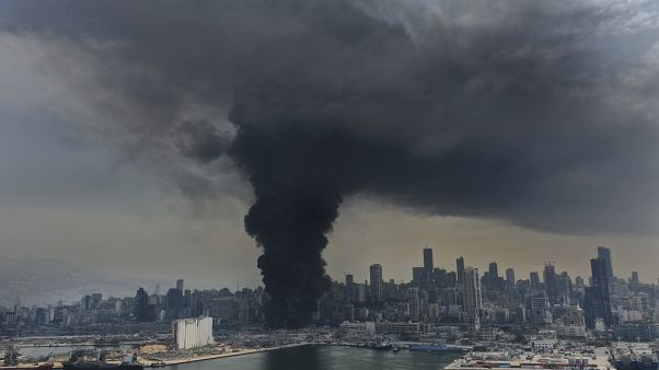 Scena apocalittica su Beirut. Scena apocalittica su Beirut.
