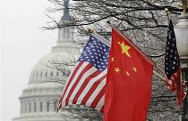 ABD ve Çin bayrakları, Washington (arşiv)