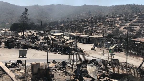 Le macerie di Moria. Le macerie di Moria.