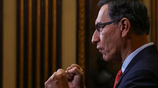 El presidente de Perú, Marín Vizcarra, durante un discurso El presidente de Perú, Marín Vizcarra, durante un discurso