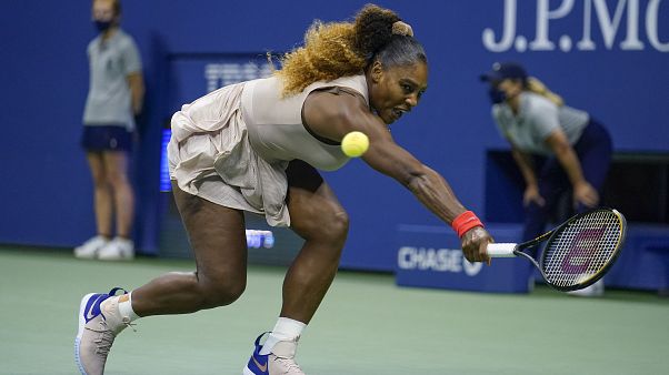 Serena Williams während des Spiels gegen Asarenka. Serena Williams während des Spiels gegen Asarenka.