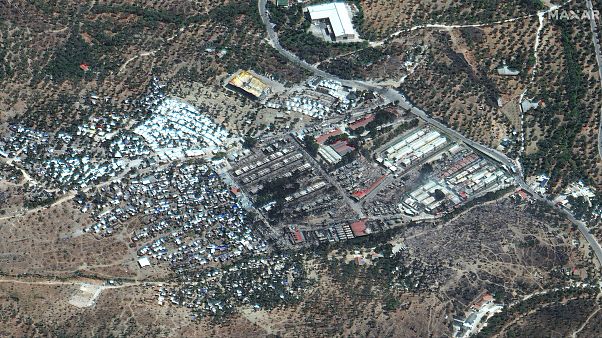 Αεροφωτογραφία από το κατεστραμμένο ΚΥΤ της Μόριας στη Λέσβο Αεροφωτογραφία από το κατεστραμμένο ΚΥΤ της Μόριας στη Λέσβο