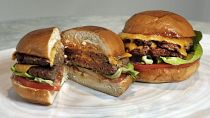 Fake burger, foto d'archivio