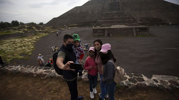 Besucher in Teotihuacán. Besucher in Teotihuacán.