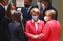 Angela Merkel und Ursula von der Leyen beim EU-Gipfel in Brüssel am 17.Juli 2020
