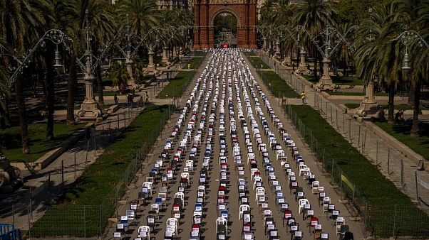 Acto simbólico en el Arco de Triunfo de Barcelona durante la Diada Acto simbólico en el Arco de Triunfo de Barcelona durante la Diada