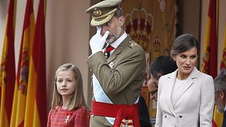 İspanya Kralo Felipe, Prenses Leonor, ve Kraliçe Letizia