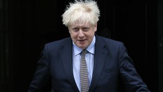 FILE - In this Wednesday, Sept. 9, 2020 file photo, Britain's Prime Minister Boris Johnson leaves Downing Street to attend the weekly session of Prime Ministers Questions.