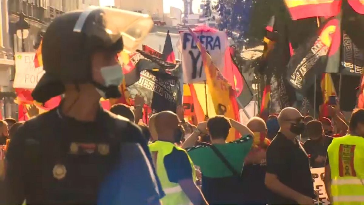 Антиправительственный протест в Мадриде
