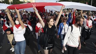 Под бело-красно-белым флагом: "Марш героев", Минск, 13 сентября 2020 г.