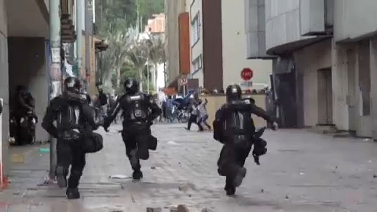 Disturbios en las calles de Bogotá