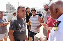 I pescatori italiani a Bengasi il primo settembre, giorno in cui sono stati fermati dalle forze di Haftar