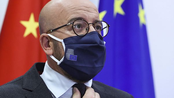 European Council President Charles Michel prepares to speak with China's President Xi Jinping during a videoconference summit in Brussels, Sept. 14, 2020. European Council President Charles Michel prepares to speak with China's President Xi Jinping during a videoconference summit in Brussels, Sept. 14, 2020.