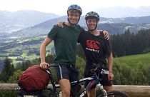 Ben and Austin on their 2,000km cycle around Europe.