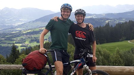 Ben and Austin on their 2,000km cycle around Europe.