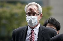 Former Nissan Motor Co. executive Greg Kelly arrives for the first trial hearing at the Tokyo District Court in Tokyo Tuesday, Sept. 15, 2020. 