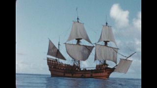 Bild der Mayflower aus der Ausstellung. 