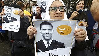 Rassemblement en soutien à Khaled Drareni, devant le palais de justice, le mardi 8 septembre 2020 à Alger, Algérie