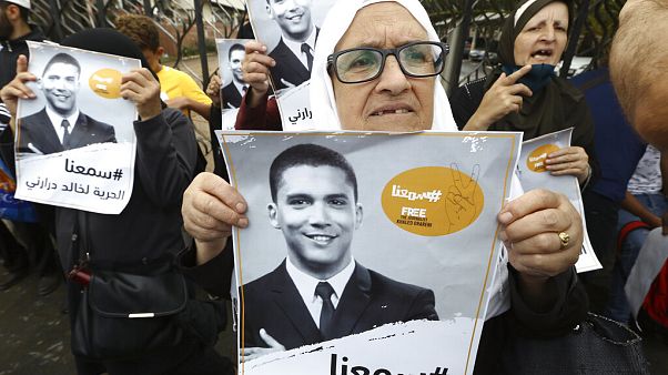 Rassemblement en soutien à Khaled Drareni, devant le palais de justice, le mardi 8 septembre 2020 à Alger, Algérie Rassemblement en soutien à Khaled Drareni, devant le palais de justice, le mardi 8 septembre 2020 à Alger, Algérie