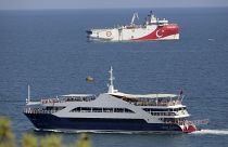 Le navire de recherche turc Oruc Reis, au large des côtes d'Antalya sur la Méditerranée, Turquie, dimanche 13 septembre 2020