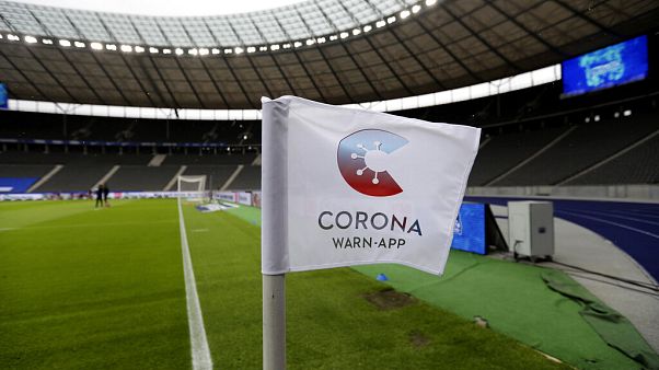Leeres Fußballstadion vor einem Bundesliga-Spiel, 20.6.2020 Leeres Fußballstadion vor einem Bundesliga-Spiel, 20.6.2020