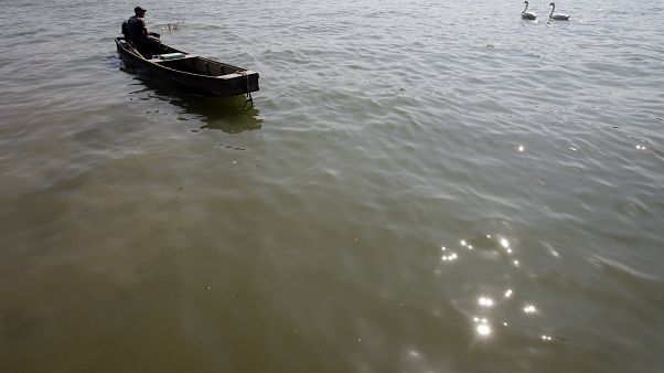Fischer auf der Donau in Belgrad Fischer auf der Donau in Belgrad