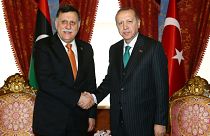 Cumhurbaşkanı Recep Tayyip Erdoğan ile UMH Başbakanı Fayiz es-Serrac