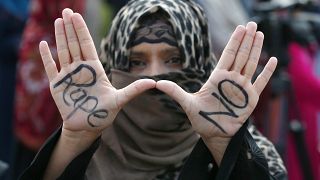 لا للاغتصاب خلال مظاهرة للتنديد بحوادث الاغتصاب في باكستان