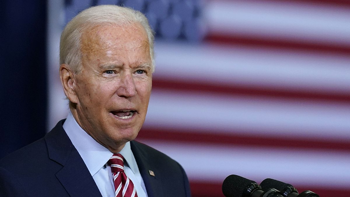 Democratic presidential candidate former Vice President Joe Biden speaks at a meeting in in Tampa, Florida, September 15, 2020.