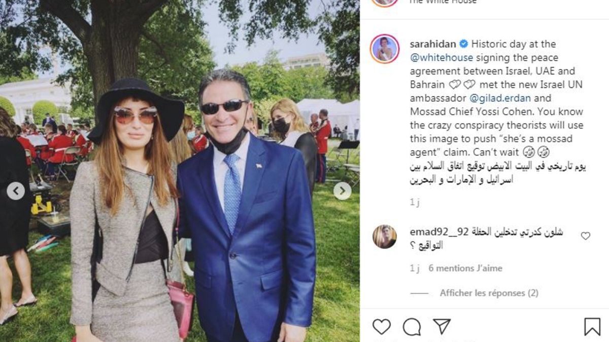 ملكة جمال العراق 2017، سارة عيدان رفقة رئيس الموساد الإسرائيلي، يوسي كوهين
