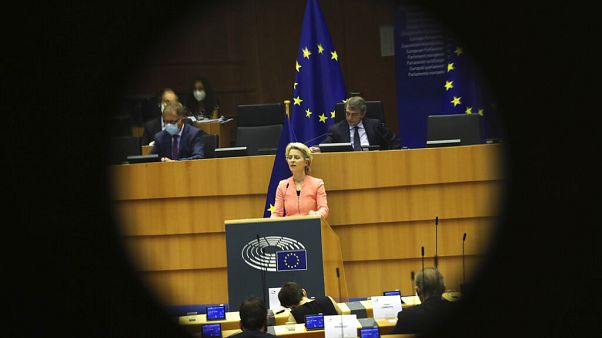 Von der Leyen durante el discurso sobre el Estado de la Unión Von der Leyen durante el discurso sobre el Estado de la Unión