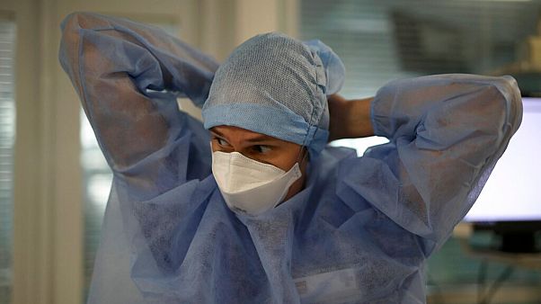 A nurse in a COVID-19 area in a Marseille hospital, southern France, Thursday, Sept.10, 2020. A nurse in a COVID-19 area in a Marseille hospital, southern France, Thursday, Sept.10, 2020.