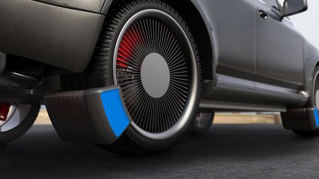 Device that captures microplastic particles from tyres as they are emitted.