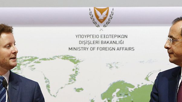 France's Minister for European Affairs Clement Beaune and Cyprus' Foreign Minister Nikos Christodoulides held talks in Nicosia on Friday France's Minister for European Affairs Clement Beaune and Cyprus' Foreign Minister Nikos Christodoulides held talks in Nicosia on Friday