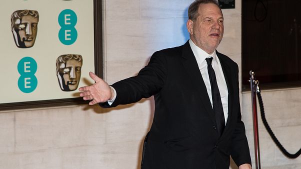 Harvey Weinstein poses for photographers upon arrival at the BAFTA 2016 Party in London, Sunday, Feb. 14, 2016. Harvey Weinstein poses for photographers upon arrival at the BAFTA 2016 Party in London, Sunday, Feb. 14, 2016.
