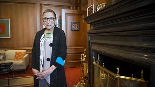 Associate Justice Ruth Bader Ginsburg is seen in her chambers in at the Supreme Court.