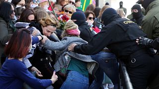 Массовые задержания во время "Женского марша" в Минске