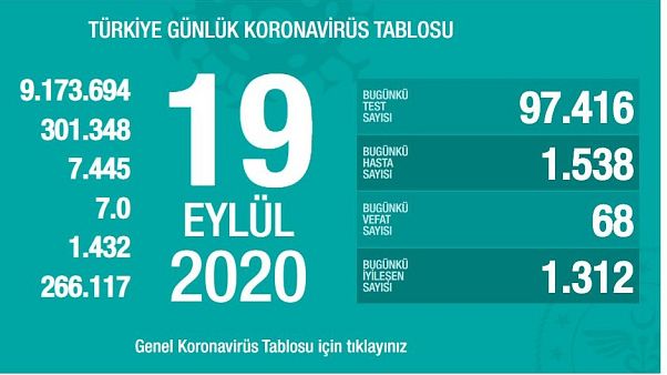 Copvid-19 son durum raporu Copvid-19 son durum raporu