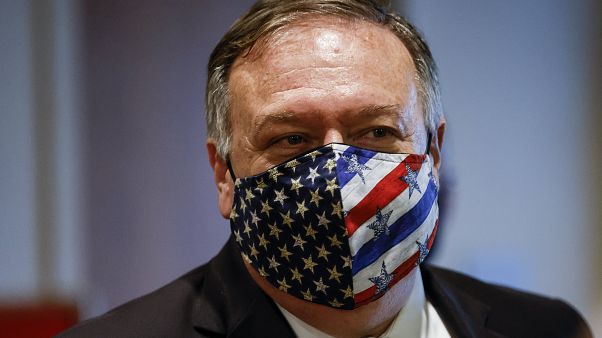 FILE - In this Aug. 20, 2020 file photo Secretary of State Mike Pompeo departs a meeting with members of the UNSC about Iran's alleged non-compliance with a nuclear deal. FILE - In this Aug. 20, 2020 file photo Secretary of State Mike Pompeo departs a meeting with members of the UNSC about Iran's alleged non-compliance with a nuclear deal.