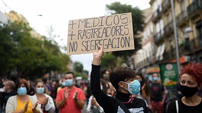 Manifestación en Vallecas contra los confinamientos selectivos