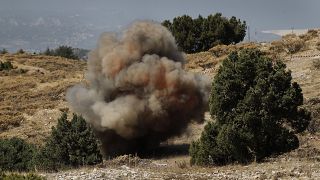 خلال عملية تفجير ألغام في لبنان 