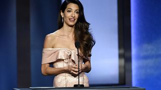 FILE: Amal Clooney at the Dolby Theatre, June 7, 2018, in Los Angeles.