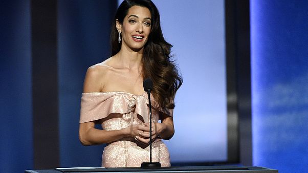 FILE: Amal Clooney at the Dolby Theatre, June 7, 2018, in Los Angeles. FILE: Amal Clooney at the Dolby Theatre, June 7, 2018, in Los Angeles.