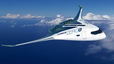 ZEROe is an Airbus concept aircraft running on hydrogen.