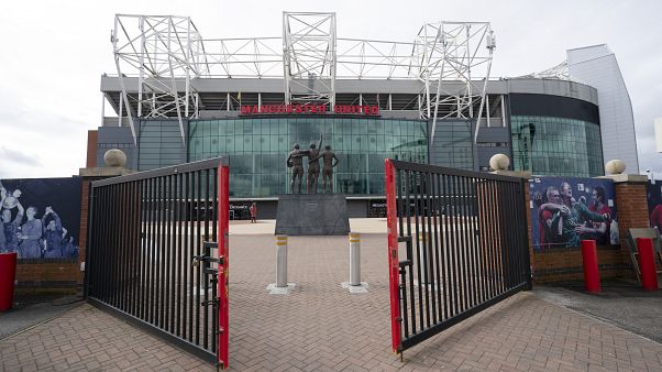 Ürességtől kong a Manchester United otthona, az Old Trafford stadion 2020. március 14-én Ürességtől kong a Manchester United otthona, az Old Trafford stadion 2020. március 14-én